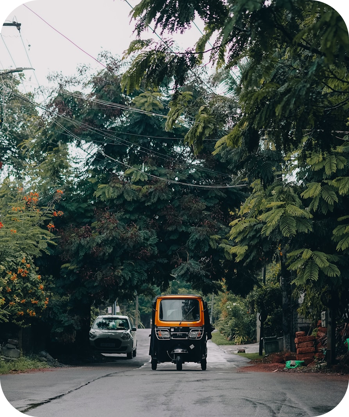 Auto-rickshaw on a Kerala street